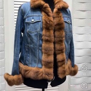 Chic Denim Jacket with Faux Fur Trim